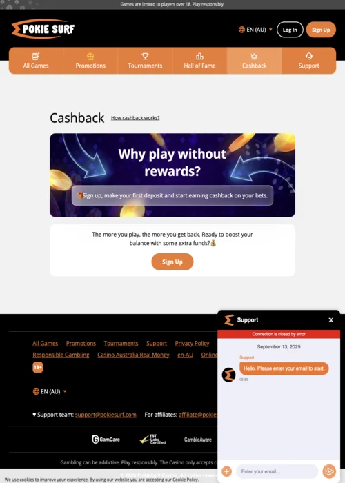 Free Spins PokieSurf Casino